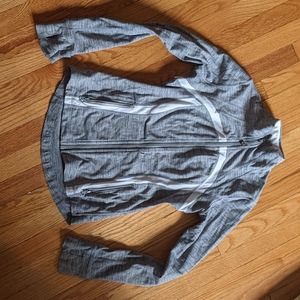 Lululemon Grey & White Striped Define Jacket